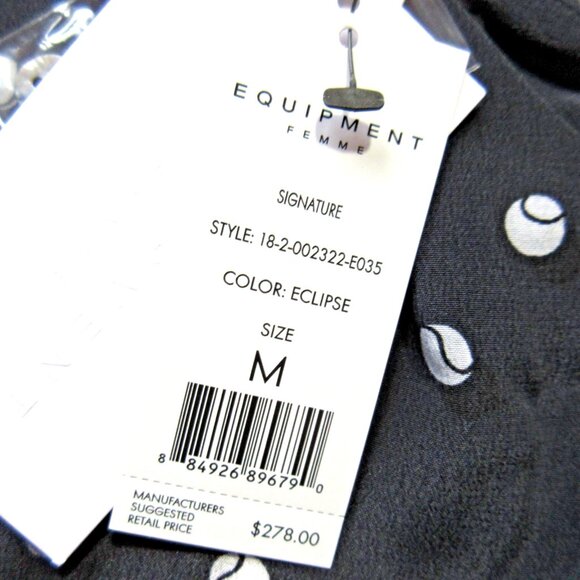 NWT Equipment Signature in Eclipse Tennis Ball Silk Button Down Shirt M - Picture 4 of 6